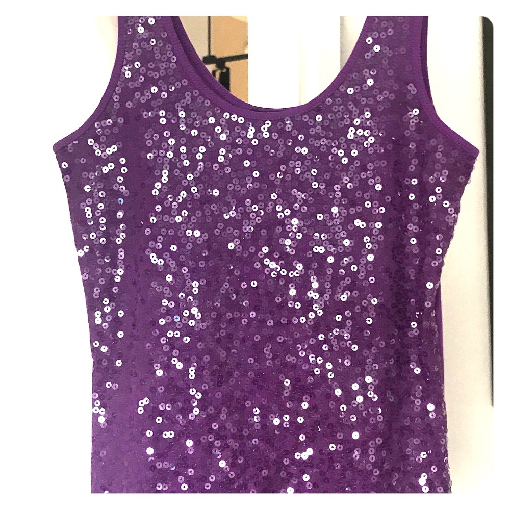 Purple sequin tank top